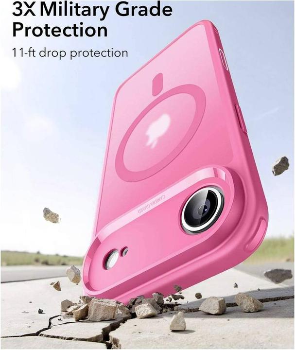 Actual product image ESR Classic Hybrid Magnetic Case (Camera Control), for iPhone 17 Air, Frosted Pink (Apple iPhone 17, Apple iPhone Air)