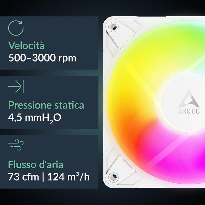 Actual product image Arctic Ventilateur de boitier P12 Pro Reverse RGB - 12cm (Blanc) (120 mm, 1 x)