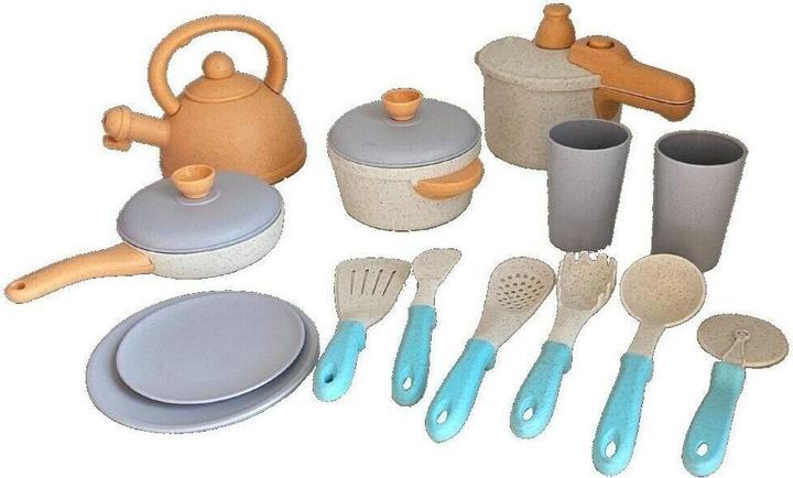 Alldoro Koch- und Geschirrset für die Kinderküche, 14-teilig, eco-friendly