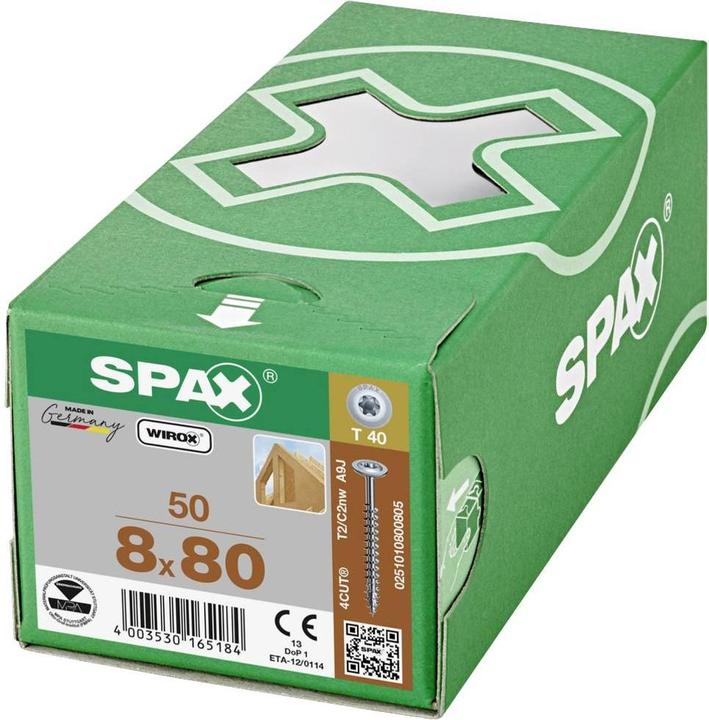 Produktbild Spax Tellerkopf T-Star T40 Vollgewinde Wirox (50 Schrauben pro Stück)