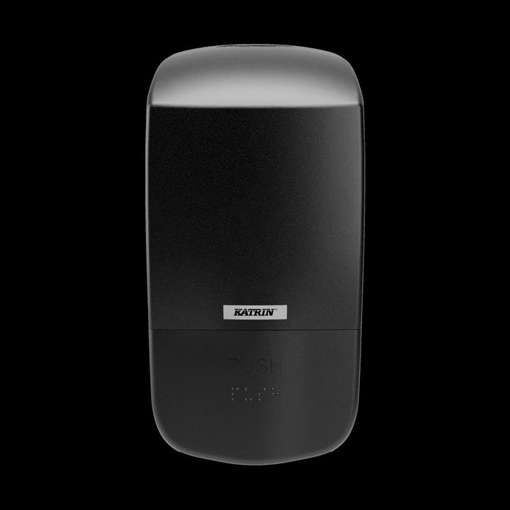 Actual product image Katrin Inclusive soap dispenser plastic 500 ml black with locking function and braille