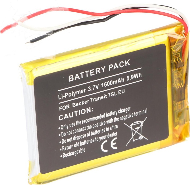 Produktbild AccuCell Akku passend für Navigationsgerät Becker Transit 7SL EU Li-Polymer 3.7V 1600mAh 5.9Wh