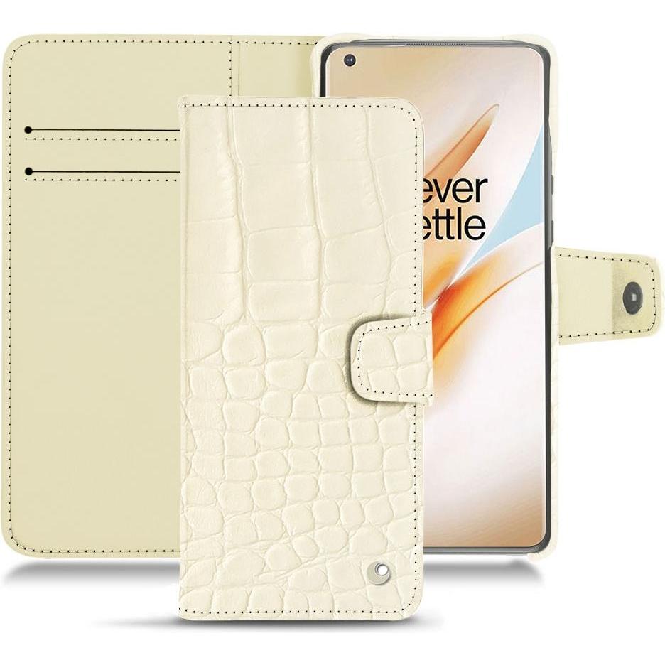 Noreve Lederschutzhülle Wallet (OnePlus 8 Pro), Smartphone Hülle, Weiss