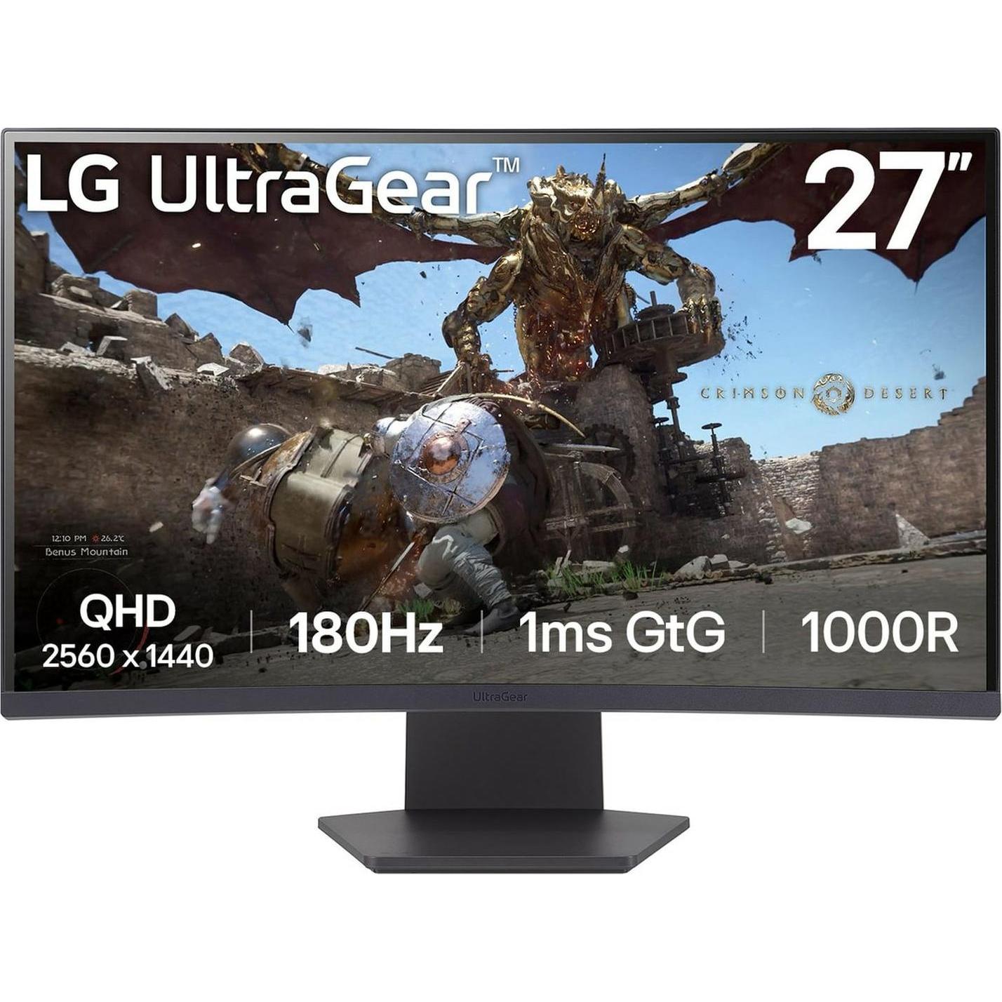 LG Dis 27 27GS60QC-B Consumer Ultragear (2560 x 1440 Pixel, 27"), Monitor, Schwarz