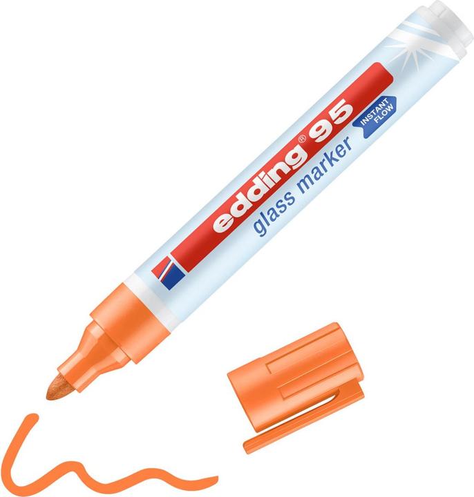 Produktbild Edding Filzstift Glasmarker 95 (Orange, 3 mm, 1 x)
