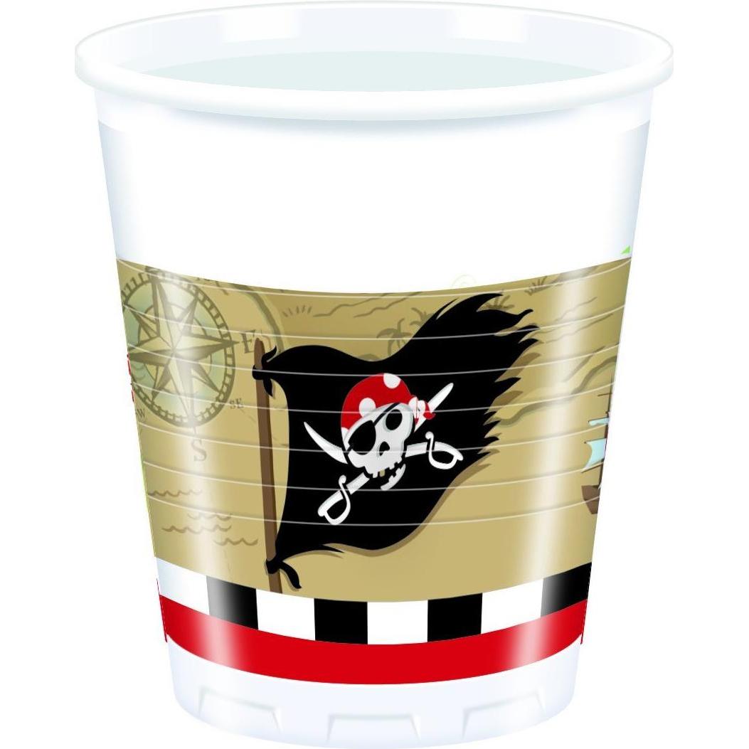 Amscan, Einweggeschirr, Becher Pirates Map ml (8 x)