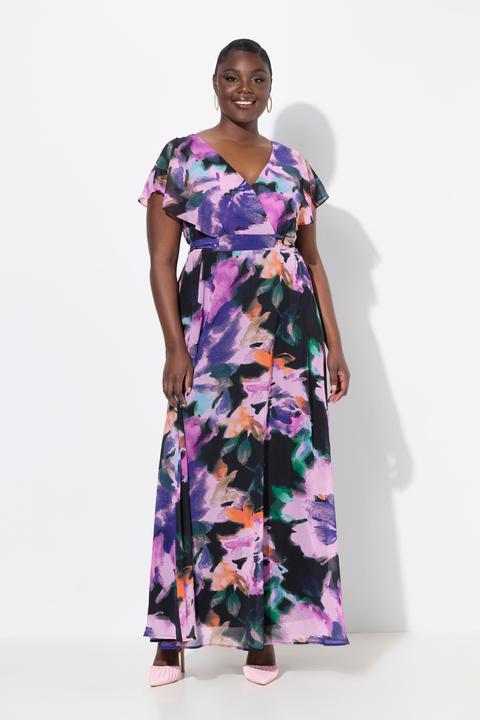 Actual product image Ulla Popken Long Floral Evening Dress (46, 48)