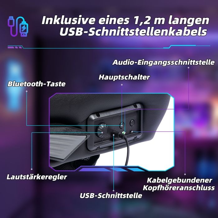 Produktbild Swisshandel24 Gaming Stuhl mit Wippen- und Schaukelfunktion, ergonomisch, bis 120 kg, Schwarz+Grau