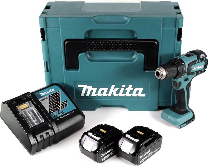 Actual product image Makita DDF 459 RGJ cordless drill driver 18V 45Nm in Makpac + 2x 6.0 Ah battery + charger