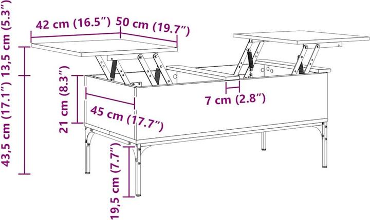 Image du produit vidaXL Couchtisch (100 x 50 x 45 cm)