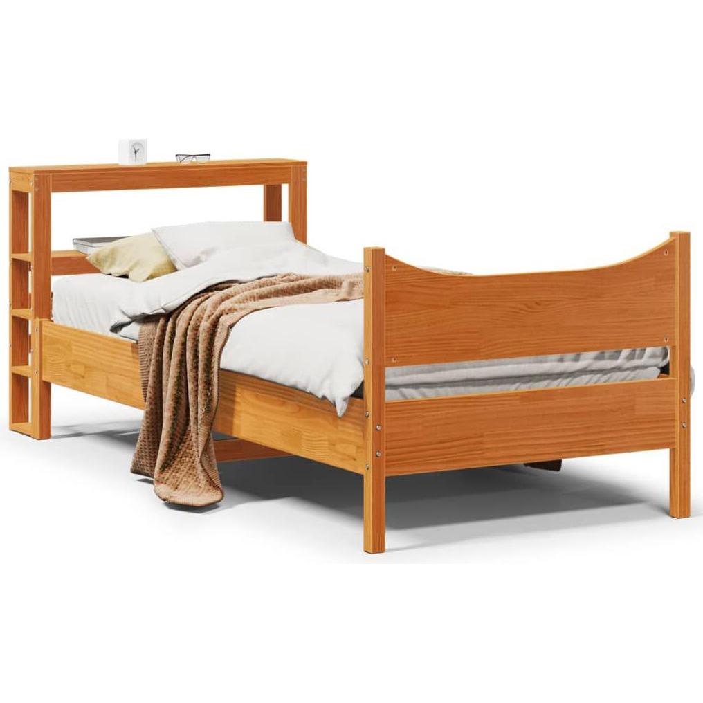 VidaXL, Bett, Massivholzbett Holzbett Bett Einzelbett mit Kopfteil 75x190cm Kiefer (75 x 190 cm)