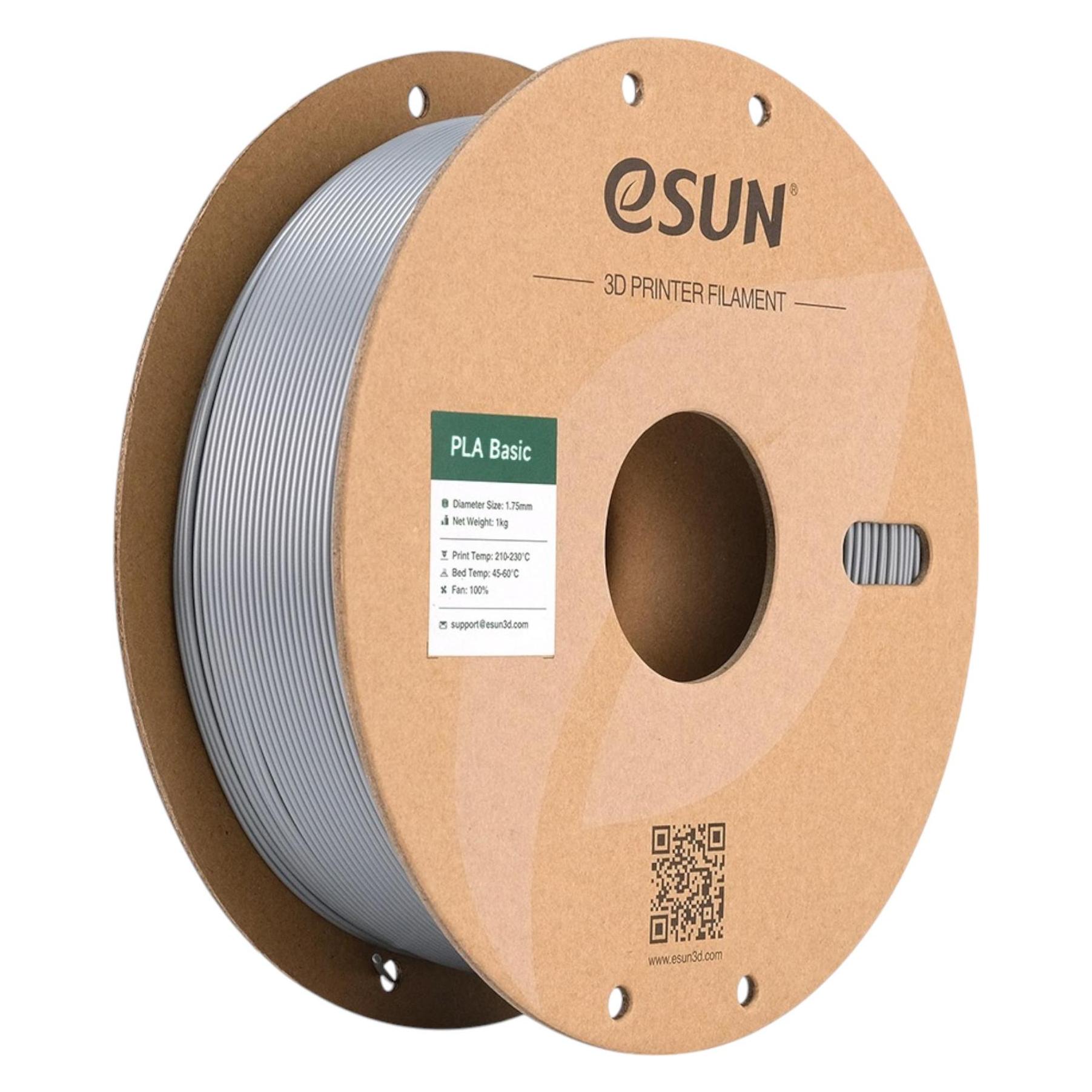Esun Pla Basic 1, 75mm Silver 1kg (Pla, 1.75 mm, 1000 g, Zilver), 3D Print Filamenten, Zilver