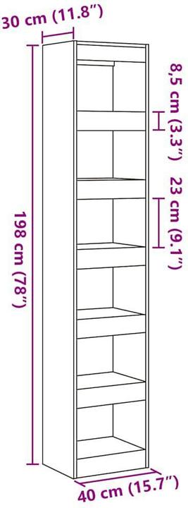 Image du produit vidaXL Bücherregal (40 x 30 x 198 cm)
