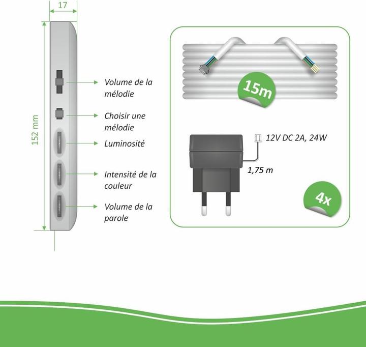 Productafbeelding Elro DV477IP4 Wifi IP Video Deur Intercom - 4 Appartementen - met 4x 7 inch kleurenscherm - Kleuren