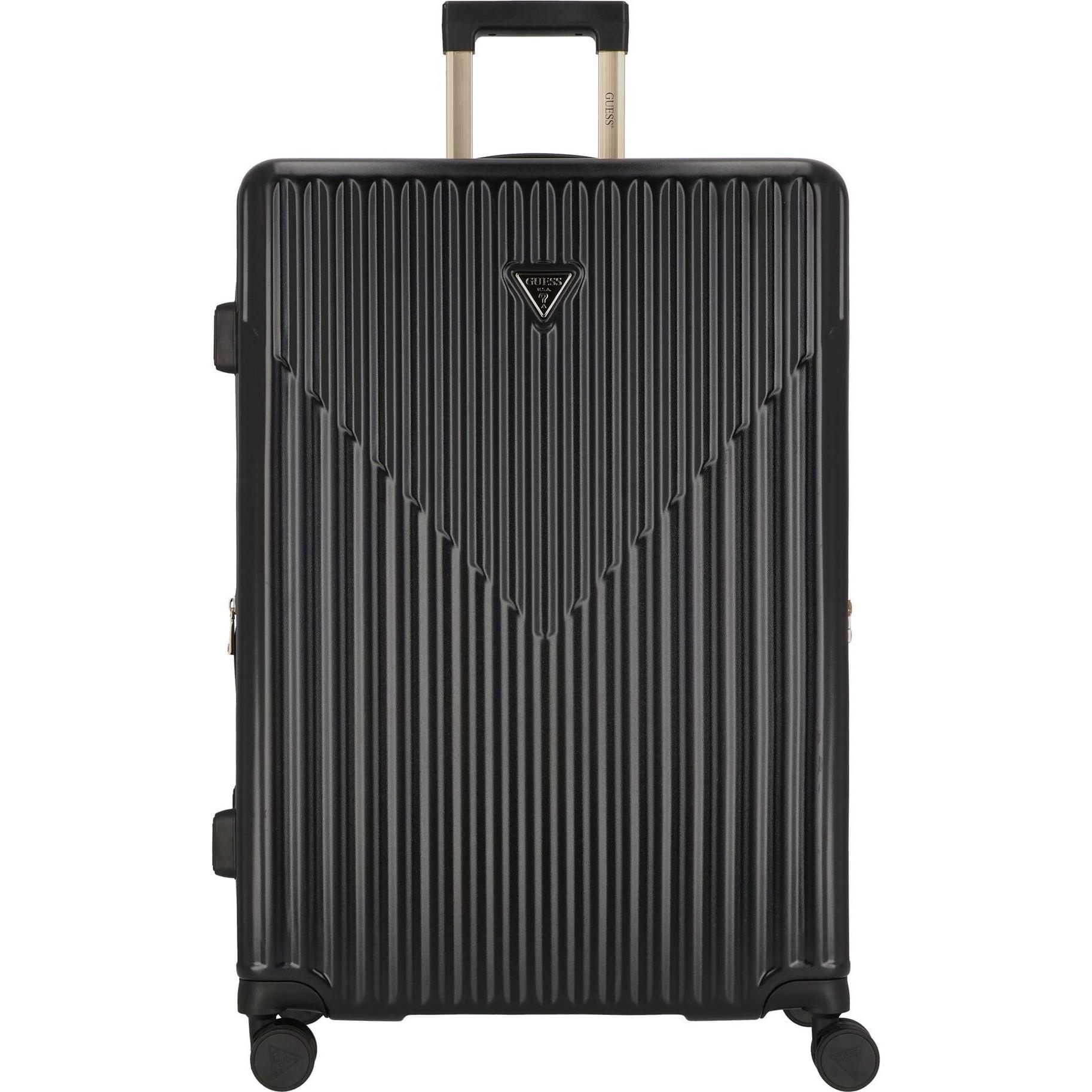 Guess, Koffer, Centennial 4 Rollen Trolley 76 cm mit Dehnfalte, Schwarz, (102 l, XL (ab 115l))