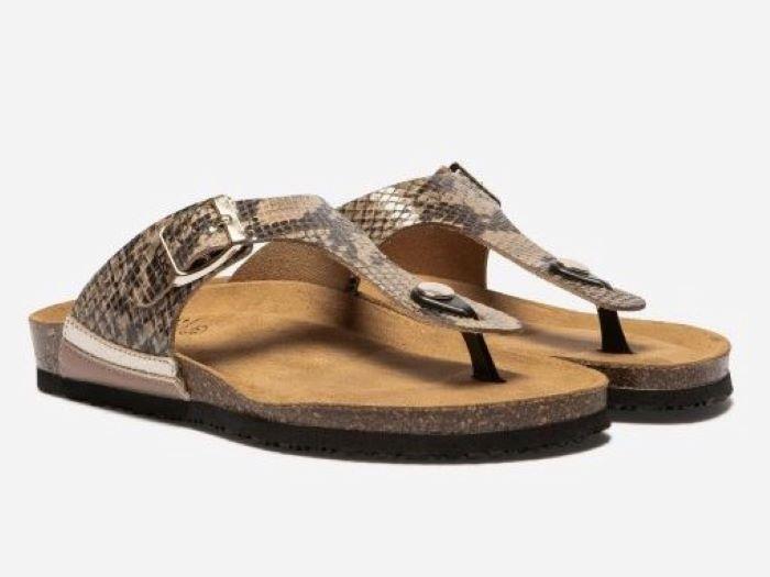 Actual product image Xerox Felicia Python Marron flip-flops (39)