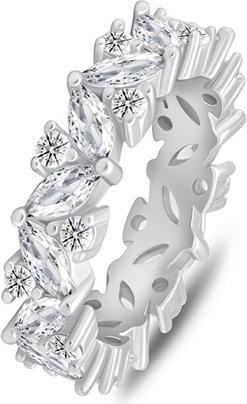 Actual product image Brilio Silver - Sparkling silver ring with clear zircons RI136W - Circuit: 54 mm (54)