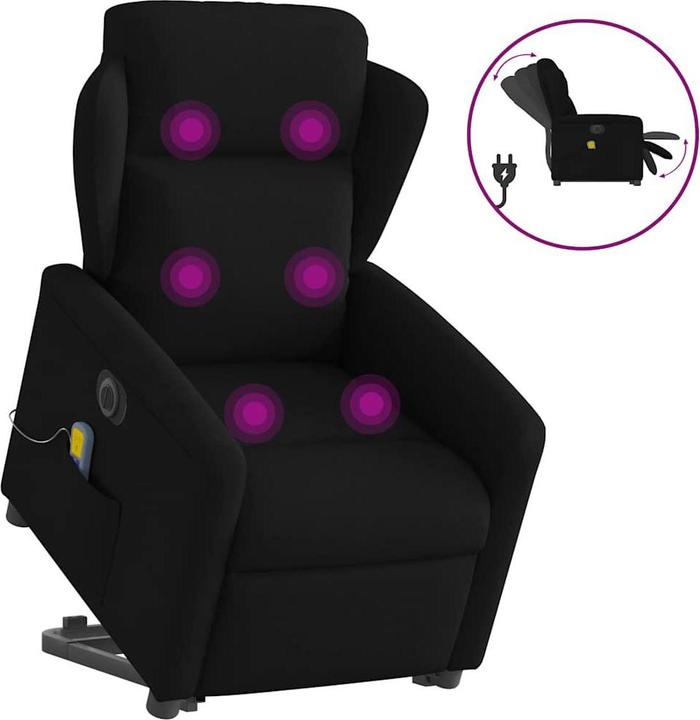 Immagine prodotto VidaXL Poltrona massaggiante elettrica con ausilio per la risalita, tessuto nero