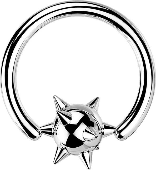 Immagine prodotto Star Piercing Anello di chiusura in argento Palla con coni (senza ottone, Acciaio chirurgico 316L)