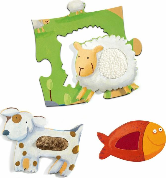 Actual product image Djeco Giant puzzle Tactiloferme (20 pieces)