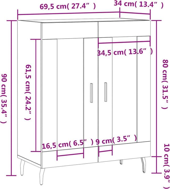 Image du produit vidaXL Tavi (69.50 x 34 x 90 cm)