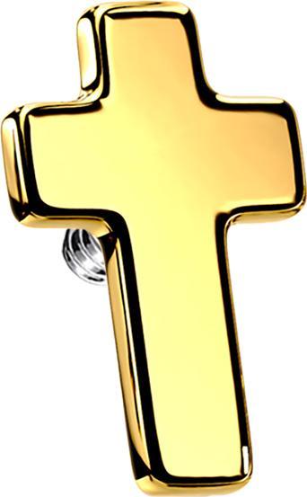 Produktbild Star Piercing Dermal Anchor Kreuz vergoldet (ohne Messing, Chirurgenstahl 316L)