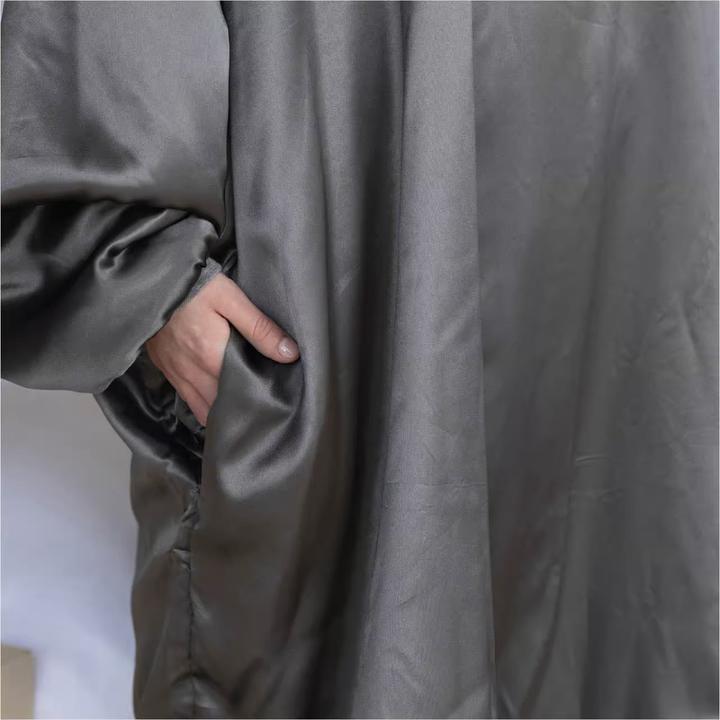 Image du produit Kitsch Satinhoodie Glazey Anthrazit (Taille unique)