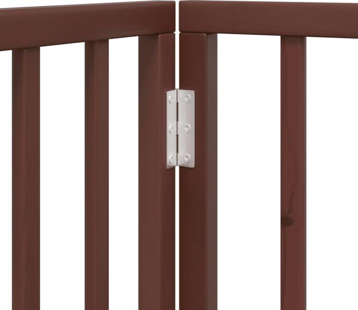 Produktbild vidaXL Hundetor mit Tür Faltbar Hundegitter Schutzgitter 4-tlg. Pappelholz (6 cm)