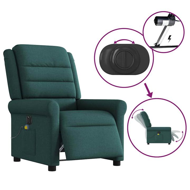 Immagine prodotto VidaXL Sedia da massaggio elettrica in tessuto verde scuro