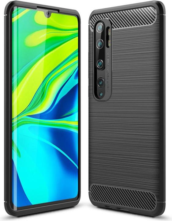 Produktbild König Design Hülle Handy Schutz für Xiaomi Mi Note 10 Case Cover Bumper Carbon Optik Grau (Xiaomi Mi Note 10)