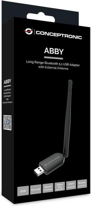 Productafbeelding Conceptronic ABBY USB Bluetooth 5.1 Adapter met externe antenne en groot bereik (Zender)