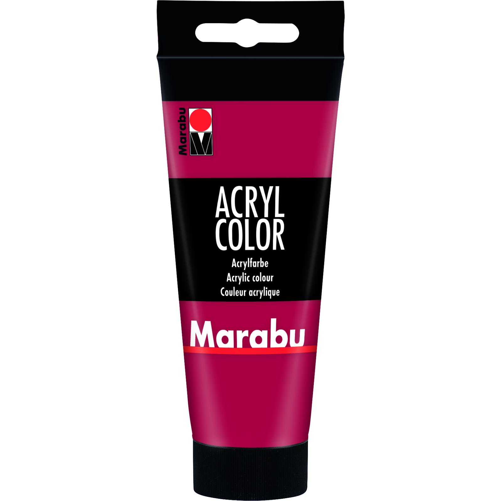 6x Marabu, Colore + Vernice per Fai da Te, Colore Acrilico (Cremisi, 100 ml)
