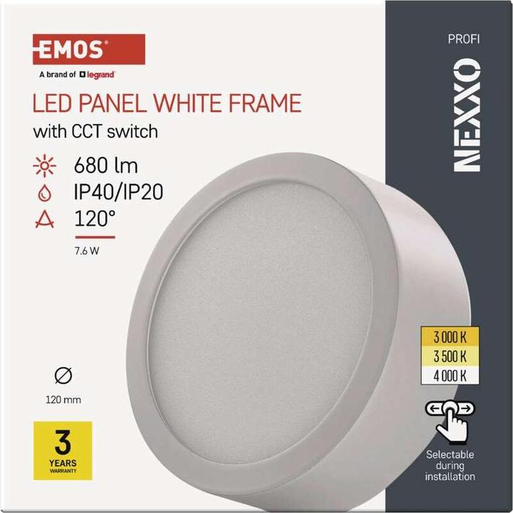 Produktbild Emos LED-Anbauleuchte NEXXO, rund, weiss, 7,6W, mit Change CCT (680 lm)