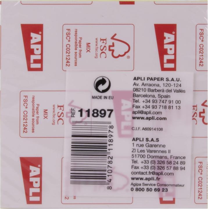 Image du produit Apli notes bright (75 x 75 mm)