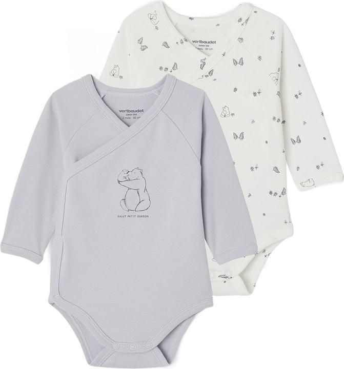 Produktbild Vertbaudet Bio-Kollektion: 2er-Pack Baby Wickelbodys mit langen Ärmeln (44)