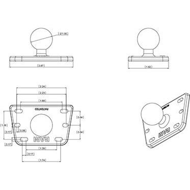 Thumbnail - Rammount RAM Motorrad-Reservoir-Basis, Smartphone Halterung, Schwarz