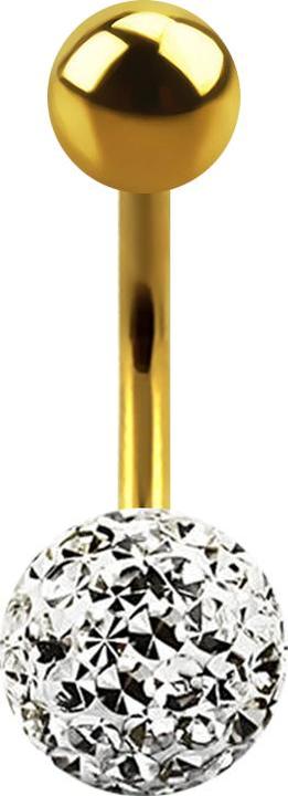 Actual product image Star Piercing Banana gold-plated with ball and crystal ball silver epoxy protective layer (without brass, Titanium)