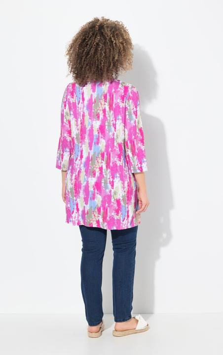 Produktbild Ulla Popken Longshirt, A-Linie, Zierbänder, V-Ausschnitt, 3/4-Arm (50, 52)