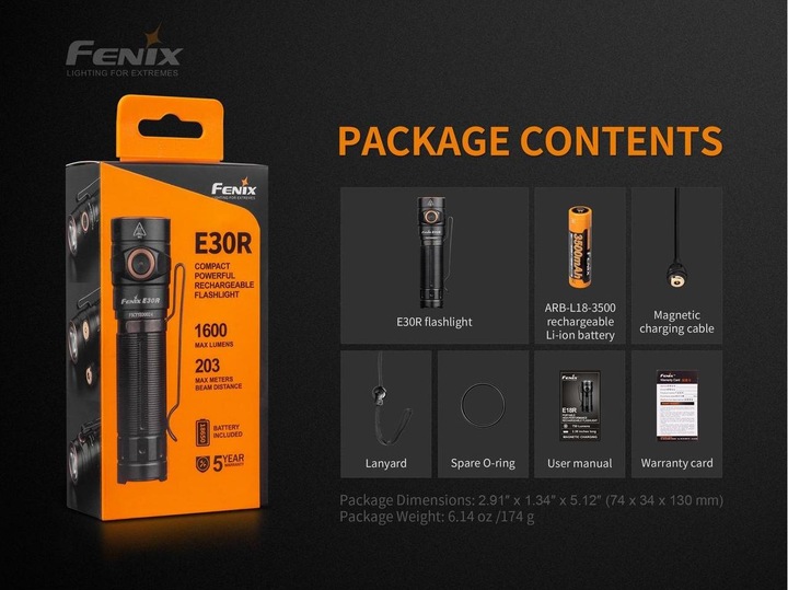 Image du produit Fenix E30R (9.90 cm, 1600 lm)