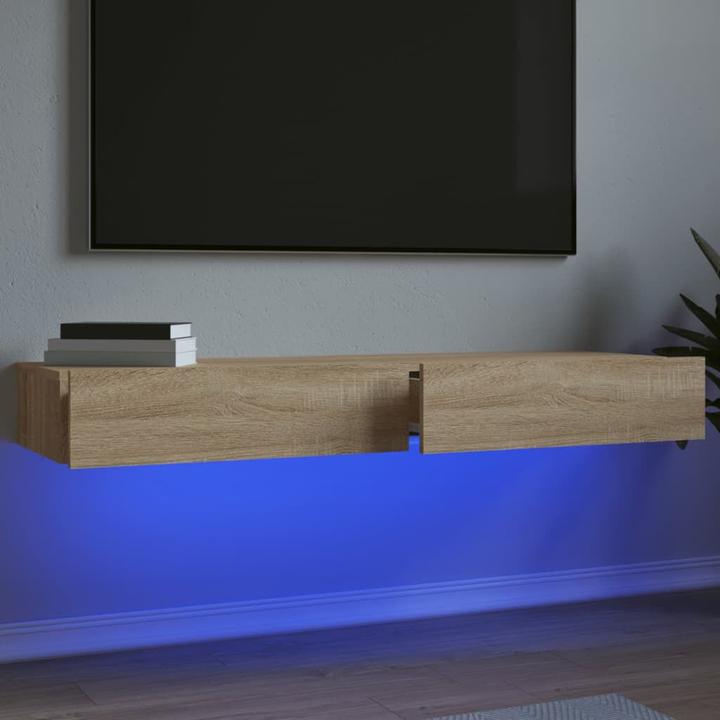 Actual product image vidaXL TV Schrank mit LED-Leuchten Fernsehschrank Lowboard 2 Stk. Sonoma-Eiche