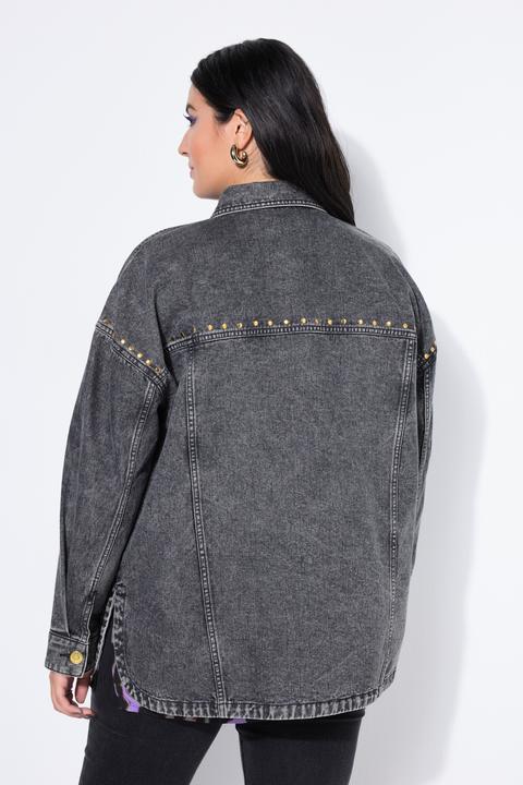 Immagine prodotto Studio Untold Camicia di jeans dal taglio oversize con stile vintage e rivetti decorativi (58, 60)