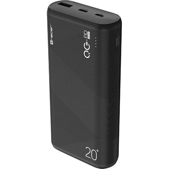 Tracer Akku 20000mAh QC3.0-PD20W (20000 mAh, 20 W, 74 Wh), Powerbank, Schwarz