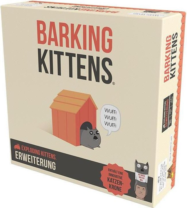 Actual product image Asmodée EXKD0007 - Barking Kittens - Exploding Kittens, 2-5 players, ages 7+ (extension, DE edition) (German)