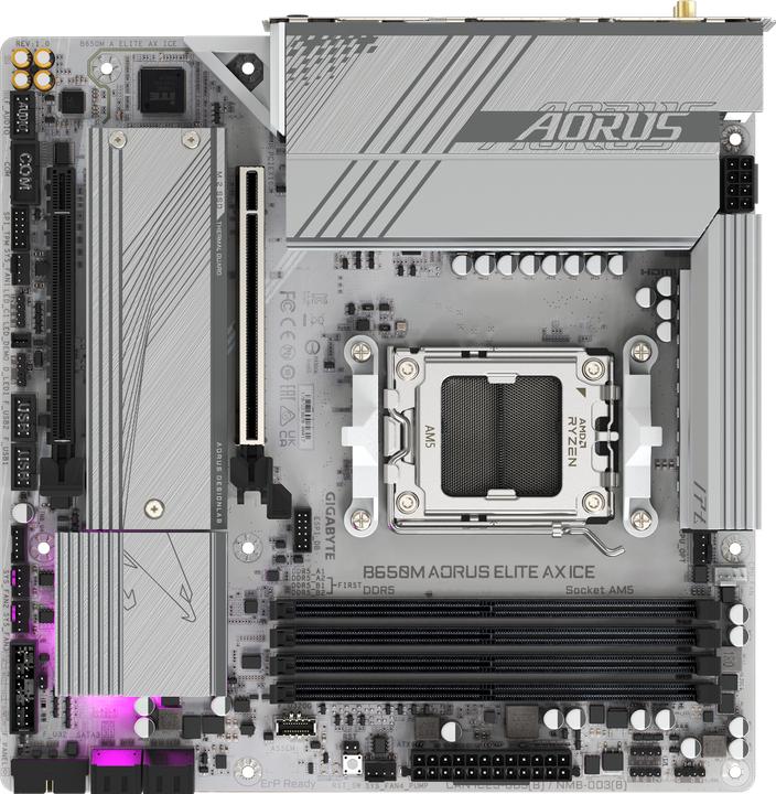 Actual product image Gigabyte B650M Aorus Elite AX ICE (AM5, AMD B650, mATX)