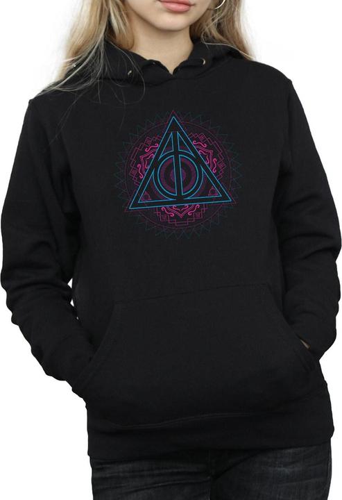 Actual product image Womens/Ladies Neon Deathly Hallows Hoodie (XL)