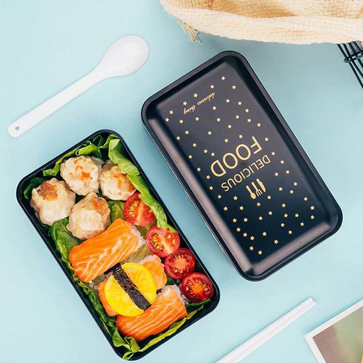 Immagine prodotto Baispo Boîte à déjeuner noire, Bento box rectangulaire 1200ml + sacchetto bento offerto