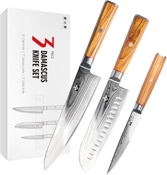 Produktbild Fujini Tea 3-teiliges Damastmesser Set