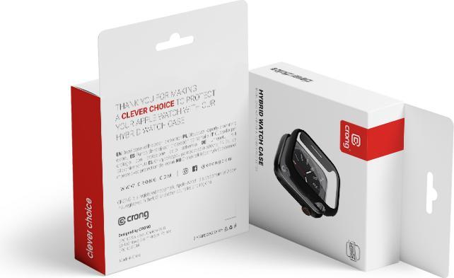 Produktbild Crong Hybrid-Uhrengehäuse – Apple Watch 45 mm Glasgehäuse (schwarz)