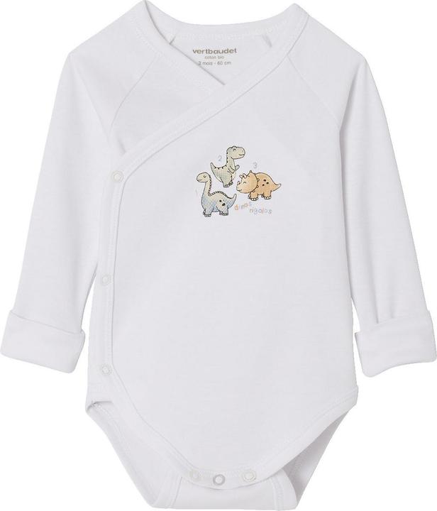 Actual product image Vertbaudet Bio-Kollektion: 5er-Pack mitwachsende Baby Bodys mit Dinos (68)