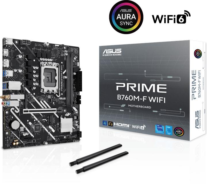 Productafbeelding ASUS MB PRIME B760M-F WIFI (LGA 1700, Intel B760, Micro ATX (mATX))